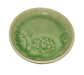 Boon Decor Celadon Tabletop Dinnerware - Lotus Blossom Collection 7 Lotus Salad or Dessert Plate