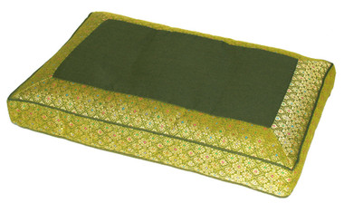 Boon Decor Meditation Pillow Sitting Cushion - Silk Brocade Lime