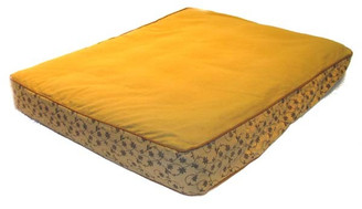 Boon Decor Zabuton Meditation Floor Cushion - Pre-Washed Cotton - Mustard Vine 33x27x5