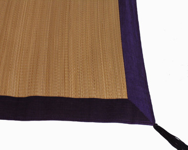 Boon Decor Tatami Traveling Meditation Foam Floor Mat Burmese Silk Purple Trim 68 x 31
