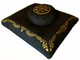Boon Decor Meditation Cushion Set Zafu Pillow and Zabuton 8 Auspicious Symbols Black