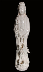 Boon Decor Quan Yin Statue - 16 Porcelain With Three Dragons