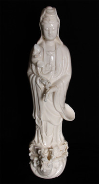 Boon Decor Quan Yin Statue - With One Dragon - Porcelain 16