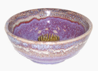Boon Decor Ikebana Bowls - Lavender Dipped Glaze Round Porcelain Ikebana Bowl
