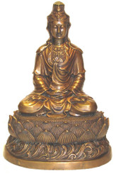 Boon Decor Quan Yin Statue Goddess of Compassion - Solid Bronze - Bronze Finish 11" high 