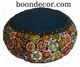 Boon Decor Meditation Cushion - Japanese Kimono Silk Print Zafu Pillow: Sakura Teal 