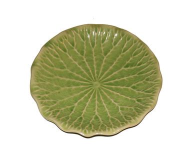 Boon Decor Celadon Tabletop Dinnerware - Water Lily Leaf - 7.5 Salad or Dessert Plate - Set of Two