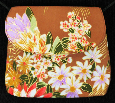 Boon Decor Mini Shoulder Bag - Cell Phone/ID/Cosmetic Purse Japanese Kimono Silk