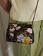 Boon Decor Shoulder Bag - Japanese Kimono Silk Purse - Taupe Peony
