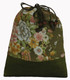 Boon Decor Japanese Silk Print Accessory Bags Silk Bag - Green Floral Print