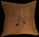 Boon Decor Decorative Silk Throw Pillow Pleated Burmese Silk 16x16 Light Coco