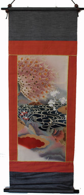 Boon Decor Wall Hanging - Antique Silk Japanese Kimono Artists Proof One of a Kind #10