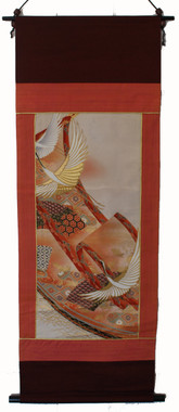 Boon Decor Wall Hanging - Antique Silk Japanese Kimono Artists Proof One of a Kind #9