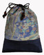 Boon Decor Mala Bag - Japanese Silk Print - Drawstring with Wood Beads SEE COLORS and PATTERNS