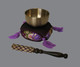 Boon Decor Singing Bowl Set - Japanese Spun Brass Rin Gong 2.7 dia Cushion and Striker SEE COLORS