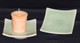 Boon Decor Votive Holder Cone Incense Burner or Celadon Dish - 3.75 Square Set of 2