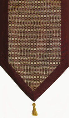 Boon Decor Table Runner Wall Hanging Classic Silk Brocade Burnish Gold Brown 79 X 15.5