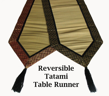 Boon Decor Tatami Table Runner - 96 Reversible w/Silk Brocade Trim