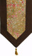 Boon Decor Table Runner or Wall Hanging - Japanese Kimono Silk Print - Brown Gold 74x14