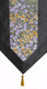 Boon Decor Table Runner - Japanese Kimono Silk Print - Gray Lavender w/ Gold Accents 74x14