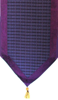 Boon Decor Table Runner Wall Hanging Silk Blend Global Weave - Purple Magenta 15x74