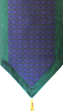 Boon Decor Table Runner Wall Hanging Silk Blend Global Weave Purple Green 74x15