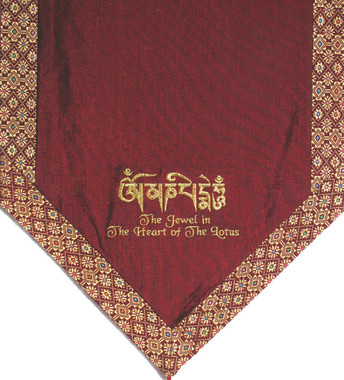 Boon Decor Altar Cloth Or Wall Hanging - Embroidered -Tibetan Jewel In The Heart of The Lotus