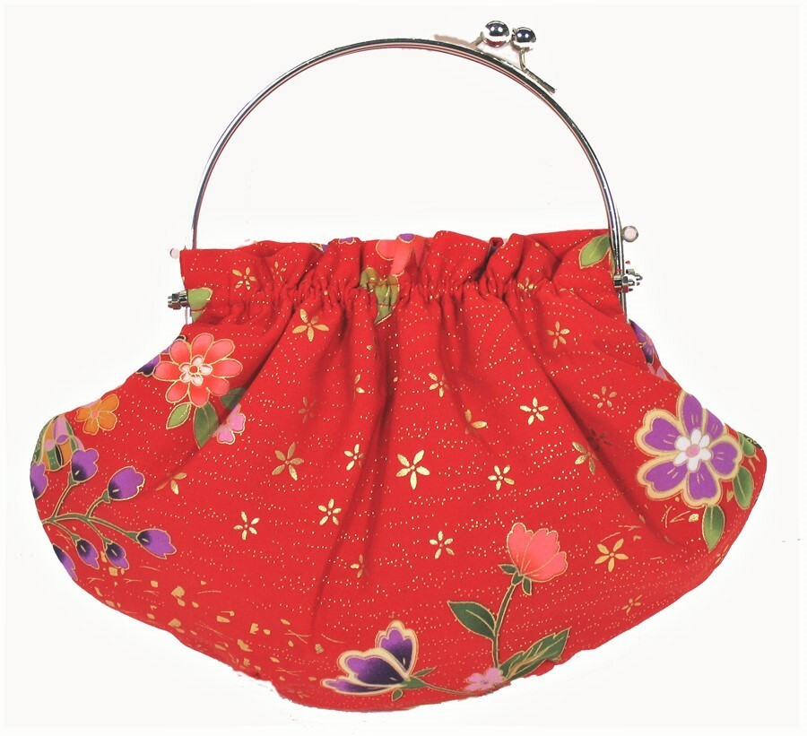 Handbag - Japanese Kimono Silk or Brocade Pattern SEE COLORS - Boon Decor