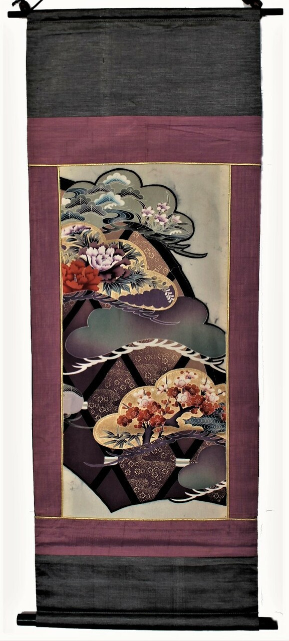 Wall Hanging - Antique Silk Japanese Kimono Artist's Proof One of