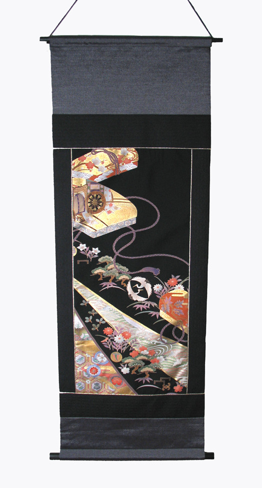 Wall Hanging Antique Silk Japanese Kimono Artist's Proof One of a Kind 8 Boon Decor
