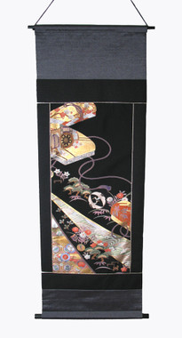 Boon Decor Wall Hanging - Antique Silk Japanese Kimono Artists Proof One of a Kind #8
