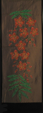 Boon Decor Table Runner or Wall Hanging - Hand Painted and Beaded - Exotic Orchids #2