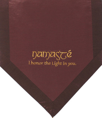 Boon Decor Altar Cloth Or Wall Hanging - Embroidered - Namaste - Brown