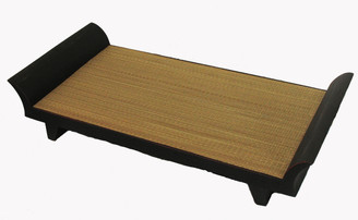 Boon Decor Wood Tray w/Embroidered Tatami Mat Inlay - Serving or Display Base