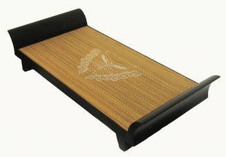 Boon Decor Wood Tray w/Embroidered Tatami Mat Inlay - SEE EMBROIDERED DESIGN CHOICES