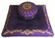 Boon Decor Meditation Cushion Zafu and Zabuton Set - Om Universe/Lotus Wreath - Purple