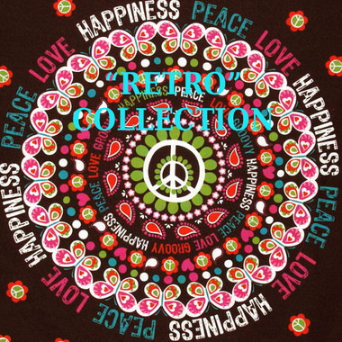 Boon Decor Meditation Cushion Combination Fill Zafu - Retro Collection - Love, Peace and Happiness