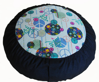Boon Decor Meditation Cushion Zafu Rare Find Fabrics - Peace Love and Happiness