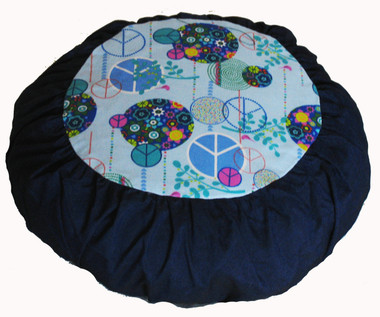 Boon Decor Zafu Meditation Cushion for Children - Cotton Buckwheat Pillow Peace Blue