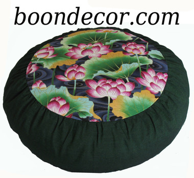 Boon Decor Meditation Cushion Zafu - Limited Edition - Lotus Garden Collection - Green