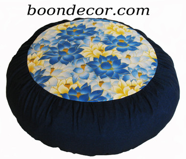 Boon Decor Meditation Cushion Zafu - Limited Edition - Lotus Sanctuary Collection Blue Lotus