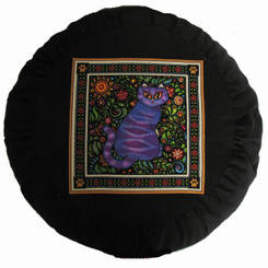 Boon Decor Meditation Cushion Zafu - Celestial Garden Cats Collection - Garden Cat #10