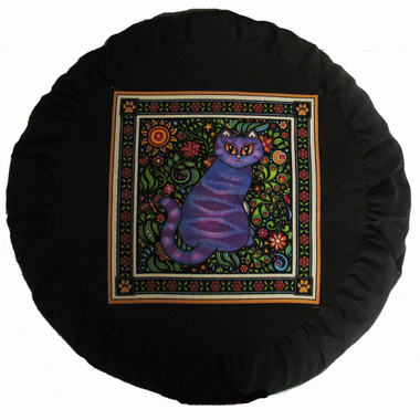 Boon Decor Meditation Cushion Zafu - Celestial Garden Cats Collection - Garden Cat #10