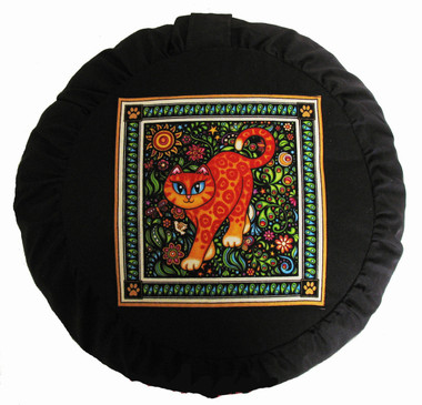 Boon Decor Meditation Cushion Zafu - Celestial Garden Cats Collection - Garden Cat #2