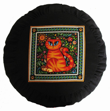 Boon Decor Meditation Cushion Zafu - Celestial Garden Cats Collection - Garden Cat #4
