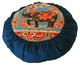 Boon Decor Meditation Cushion Zafu For Children - Cotton Print - Elephant Teal