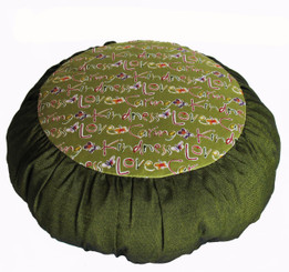 Boon Decor Meditation Cushion for Children - Cotton Print - Loving-Kindness - Green
