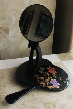 Boon Decor Hand Held Mirror - Lacquered Autumn Floral