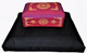 Boon Decor Meditation Cushion Rectangular Zafu and Zabuton Set - Magenta Dharma Key SEE SYMBOLS