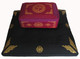 Boon Decor Meditation Cushion Rectangular Zafu and Zabuton Set - Magenta Dharma Key SEE SYMBOLS